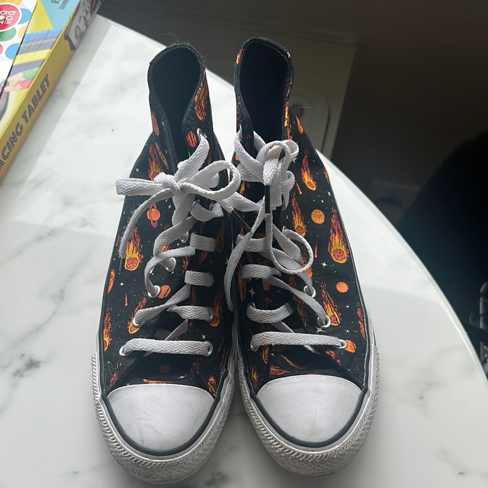 Converse Black High-Tops with Space Pattern